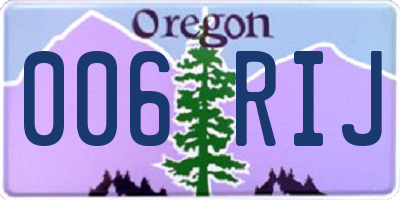 OR license plate 006RIJ