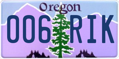 OR license plate 006RIK