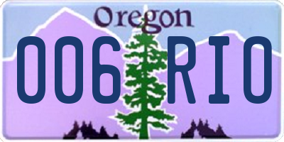 OR license plate 006RIO