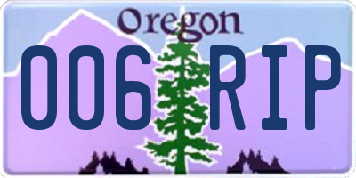 OR license plate 006RIP