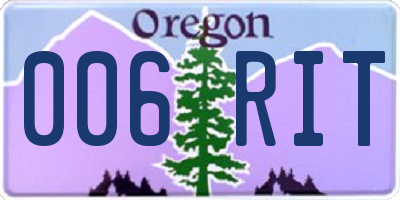 OR license plate 006RIT