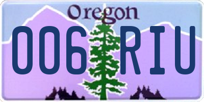 OR license plate 006RIU
