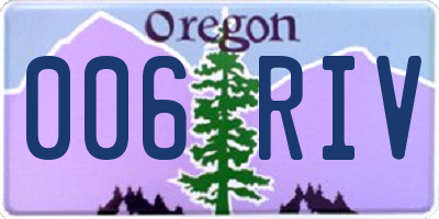 OR license plate 006RIV