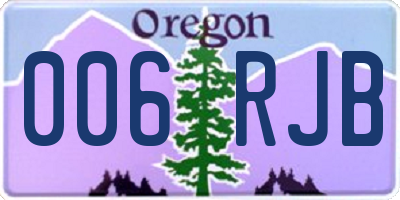 OR license plate 006RJB