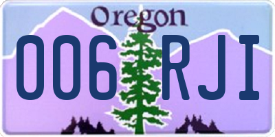OR license plate 006RJI