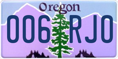 OR license plate 006RJO