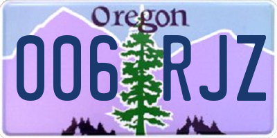 OR license plate 006RJZ