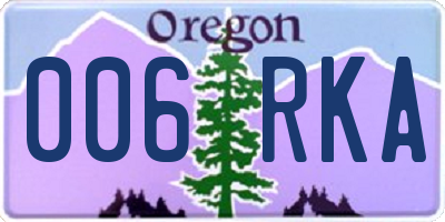 OR license plate 006RKA
