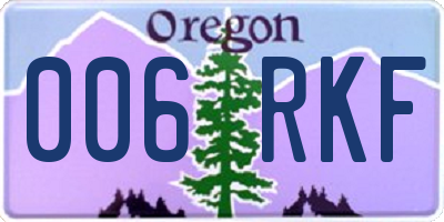 OR license plate 006RKF