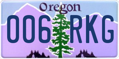 OR license plate 006RKG