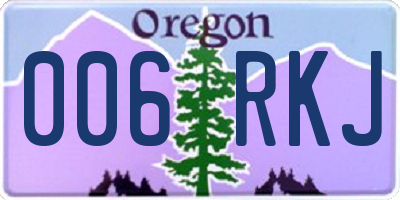 OR license plate 006RKJ