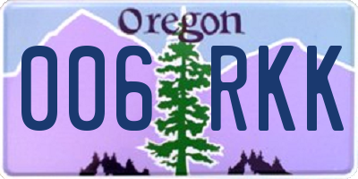 OR license plate 006RKK