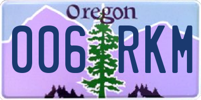 OR license plate 006RKM