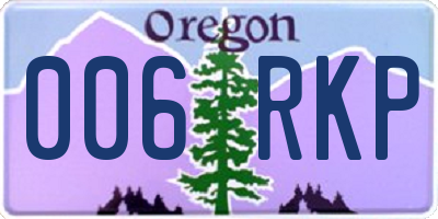 OR license plate 006RKP