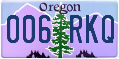 OR license plate 006RKQ