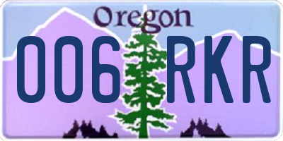 OR license plate 006RKR