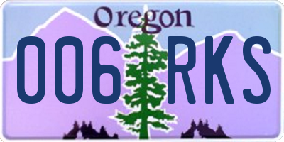 OR license plate 006RKS