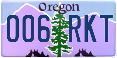 OR license plate 006RKT