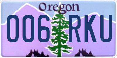 OR license plate 006RKU