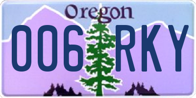 OR license plate 006RKY