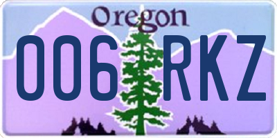 OR license plate 006RKZ