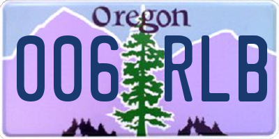 OR license plate 006RLB