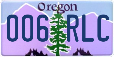 OR license plate 006RLC