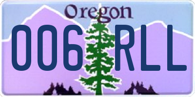 OR license plate 006RLL
