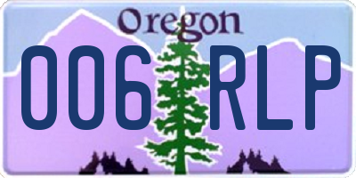 OR license plate 006RLP