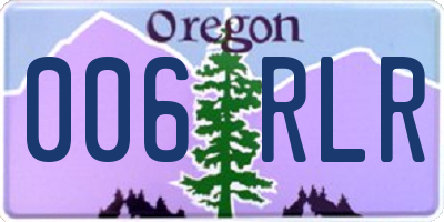 OR license plate 006RLR