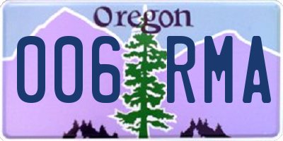 OR license plate 006RMA