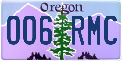 OR license plate 006RMC