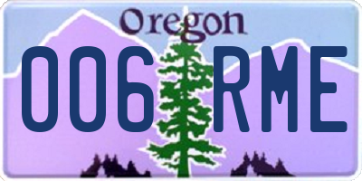 OR license plate 006RME