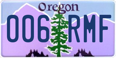 OR license plate 006RMF