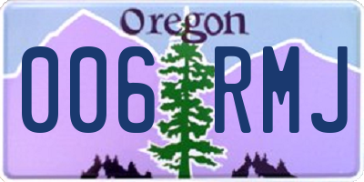 OR license plate 006RMJ