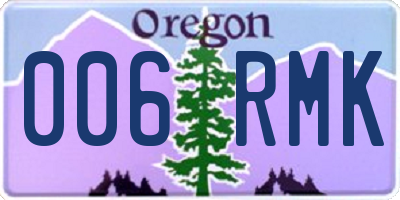 OR license plate 006RMK
