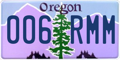 OR license plate 006RMM