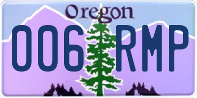 OR license plate 006RMP
