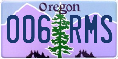 OR license plate 006RMS