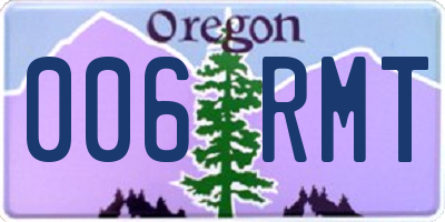 OR license plate 006RMT