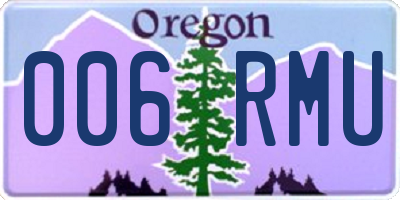 OR license plate 006RMU