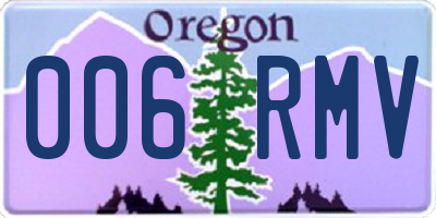 OR license plate 006RMV