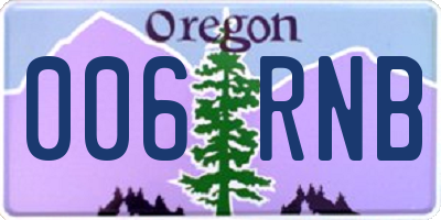 OR license plate 006RNB