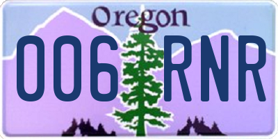 OR license plate 006RNR