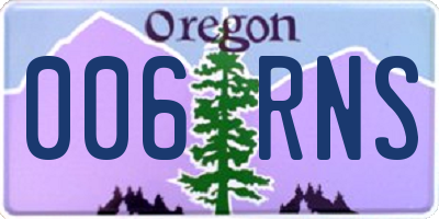 OR license plate 006RNS