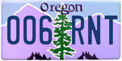 OR license plate 006RNT