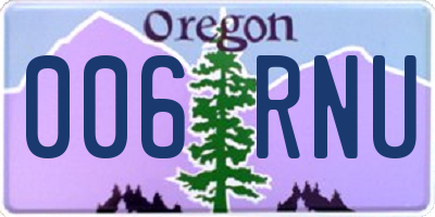 OR license plate 006RNU