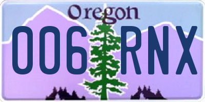 OR license plate 006RNX