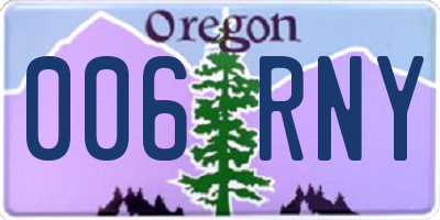 OR license plate 006RNY