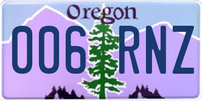 OR license plate 006RNZ
